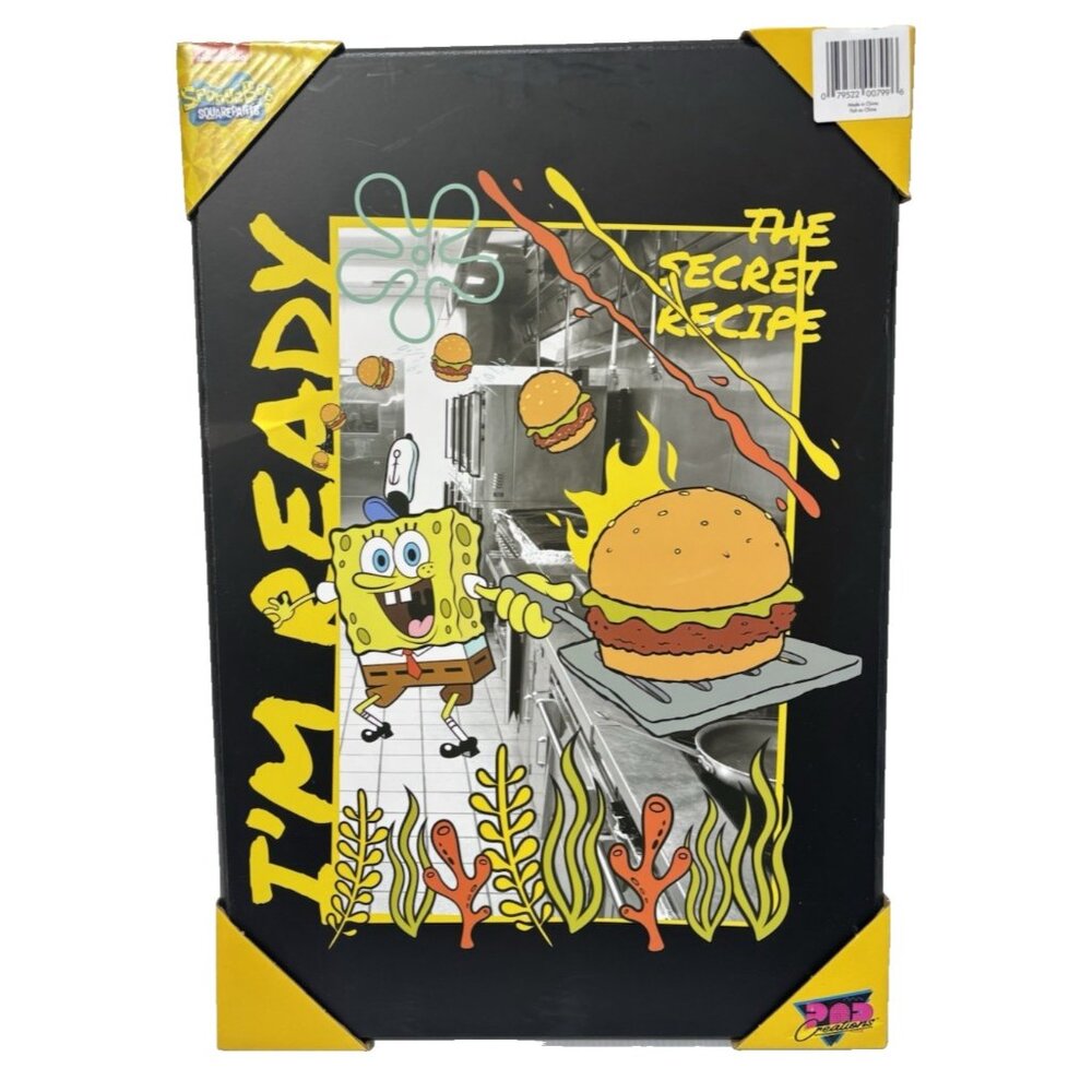 Nickelodeon SpongeBob “I’m Ready The Secret Recipe” Wall Art Hardboard Rare NEW